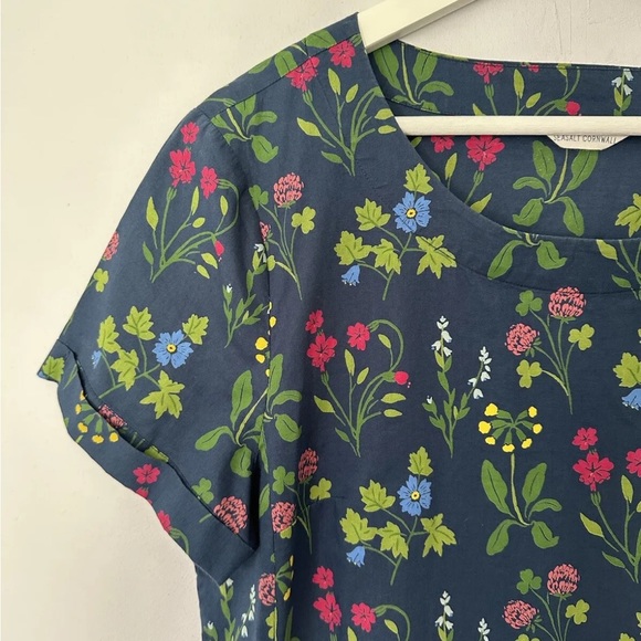 Seasalt Cornwall UK 14 Floral Trengrouse Top Blouse - Picture 4 of 6